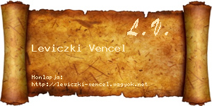 Leviczki Vencel névjegykártya